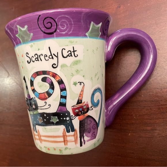 Halloween “Scaredy Cat” ceramic Matching Plate & oversized Mug - Picture 6 of 12